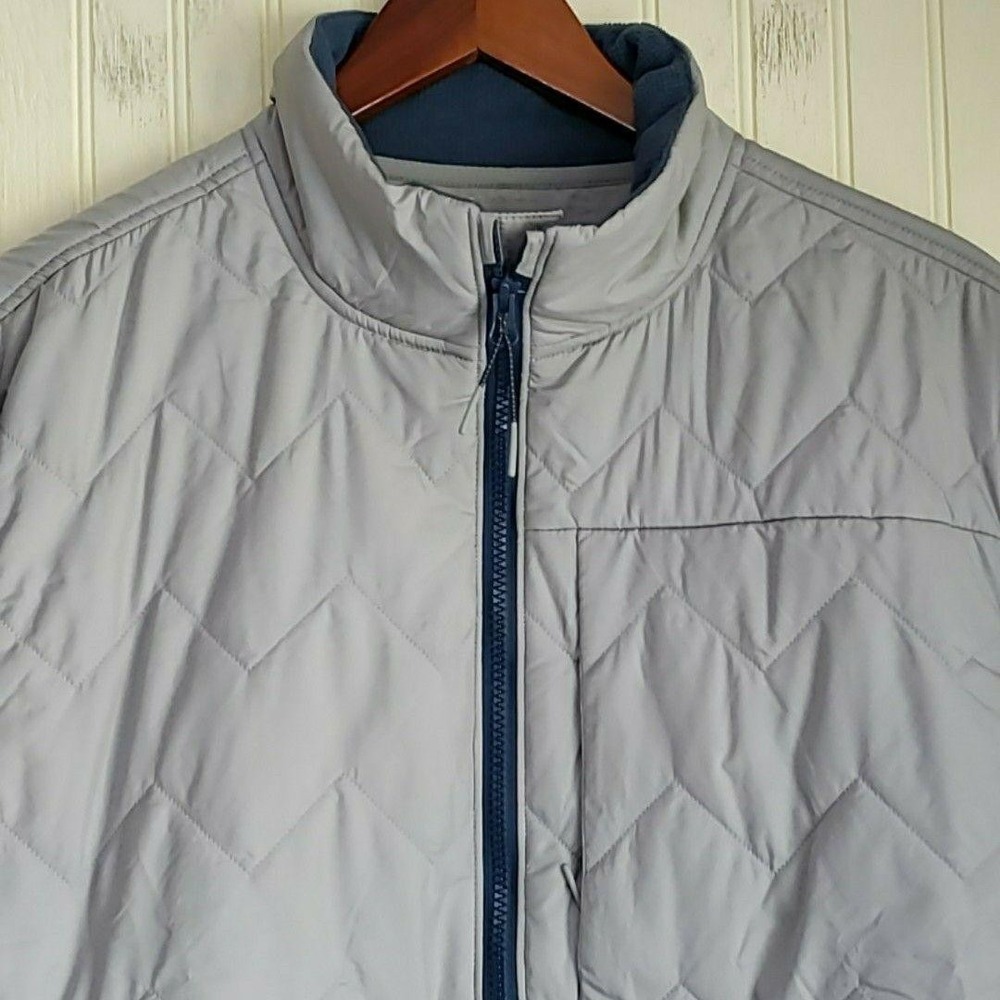 Ascend Pullover Mens Large Blue Quilted Fleece 1/4 Zip Long Sleeve Shirt Top